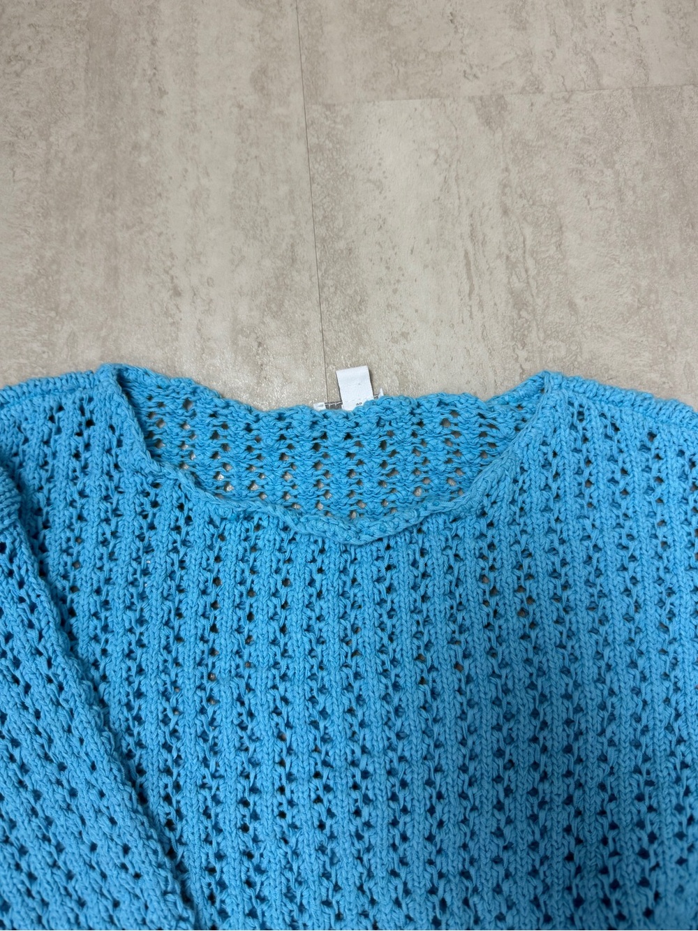 J. Jill sweater Blue Open stitch knit Aegean pullover sweater - Picture 4 of 12